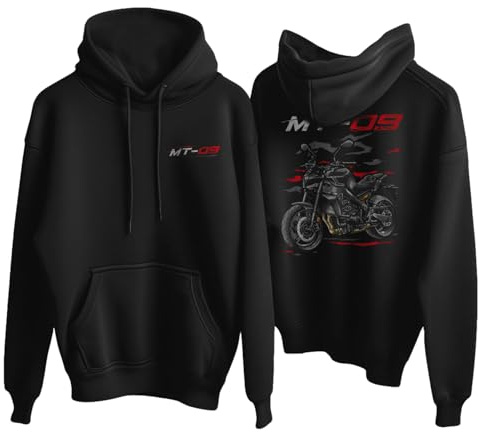 Sudadera con capucha MT-09 (2024) - Sudadera de motociclista para hombre y mujer, regalo de motociclista, Negro - Negro cuervo mate 2024, L