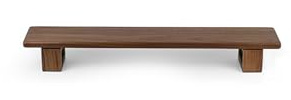 Svart valnöt massivt trä monitorhöjare, naturligt trä skrivbordsstativ med förvaring, platsbesparande tillbehör för hemmakontor och skrivbord (80 x 15 cm)