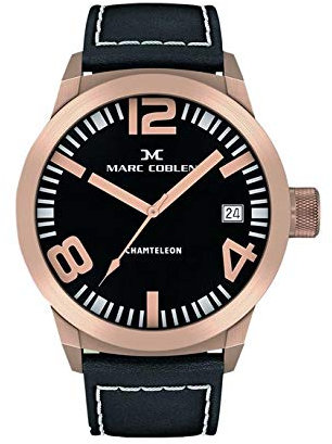 Marc Coblen Unisex Analog Quarz Uhr mit Leder Armband MC45R1