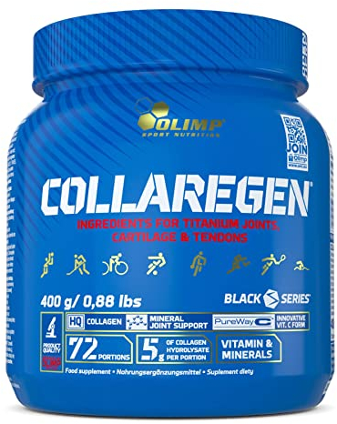 OLIMP SPORT NUTRITION Olimp Collaregen Kollagen-Pulver mit PureWay-C® Vitamin C, Mangan & Kupfer - Fördert gesunde Knochen & Knorpel, Optimal für Sportler, Zitrone, 400g