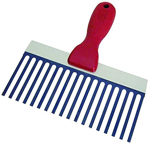 Peine de enlucido Marshalltown QLT, mango de agarre suave, acero azul, anchura: 203 mm