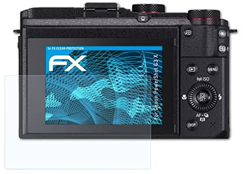 atFoliX Lámina Protectora de Pantalla compatible con Canon PowerShot G3 X Película Protectora, ultra transparente FX Protector Película (3X)
