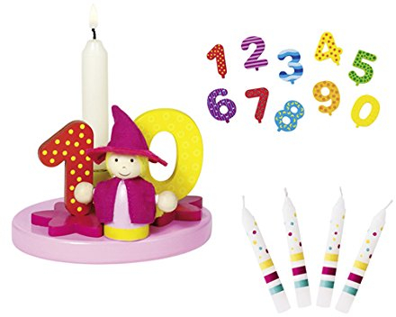Die LuLuGoS Goki Geburtstagskind Mädchen Geburtstagsmännchen Zahlen 1-9+0 10 Kerzen Susibelle