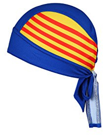 ShopINess Gorro Bandana de Ciclismo Deportivo Transpirable Unisex para Ciclismo Correr Bicicleta Debajo del Casco Banderas (Catalunya)