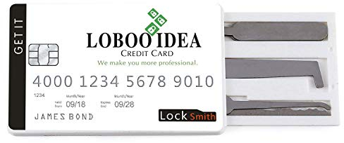 Loboo Idea Lockpicking-Set im Kreditkartenstil, Tool-Kit für Pocket Locksmith-Kredi tkarten, Lockpicks, die in einer brieftaschengroßen Karte verborgen sind