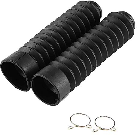 Faltenbalg für Motorrad, Vorderradgabelabdeckung, 2 Stück, 205 x 42 mm, aus Gummi, Abdeckung für Vordergabel für Motorrad, Faltenbalg, Stoßdämpfer (schwarz)
