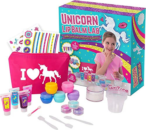 GirlZone Regalo Ragazza -Laboratorio dei Rossetti Unicorno - Rossetti e Lucidalabbra Gioco 21 Pezzi per Creare Rossetti - Set Rossetti Bambina - Regali per Bambina di 6-10 anni