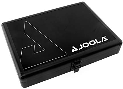 JOOLA Tischtennishülle Schlägerkoffer BAT CASE Alukoffer passend für 1 Tischtennisschläger und 3 Tischtennisbälle, schwarz, 29x22x5.5 cm