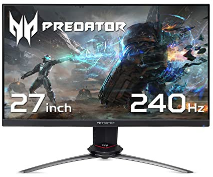 Acer Predator XB273GXbmiiprzx 27 inch Full HD Gaming Monitor (IPS Panel, G-SYNC Compatible, 240Hz, 1ms, HDR 400, Height Adjustable , DP, HDMI, USB Hub, Black)