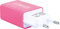 SCHWAIGER LAD300P 511 Ladegerät USB 2.0 A Ladeadapter für 230V Steckdosen Eurostecker Pink Rosa integriertes Multischutzsystem für Smartphones Tablet iPhone Samsung Galaxy Huawei LG Google Pixel