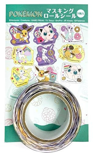 Showa Note Sticker Masking Roll Sticker Pokemon B Pattern 461729003