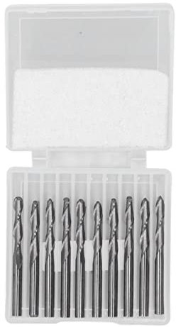 Rankomu Set di Frese a Testa Sferica CNC in Acciaio ad Alta Velocità - Alta Resistenza all'Usura, Efficienza Elevata - per Intaglio, Fresatura su Legno, Plastica, PCB, MDF - 10 Pezzi