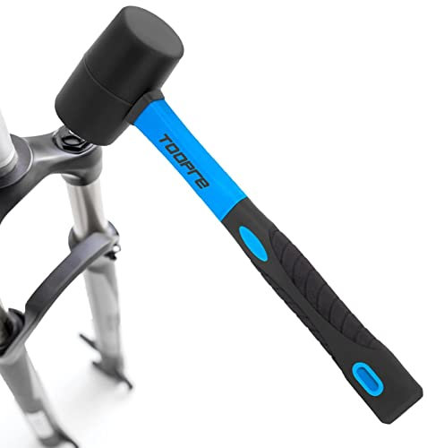 pologmase Martillo Goma,Goma con Mango Fibra Vidrio reparación Bicicletas | Martillo Goma ergonómico Liso sólido con Estructura integrada para Pisos