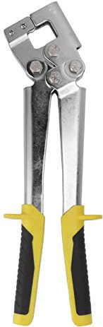 Crimpadora de Pernos, Herramientas Portátiles de Crimpadora de Pernos de Acero Inoxidable para Paneles de Yeso con Mango de Silicona Herramienta de Crimpado de Sujeción de (Plata)