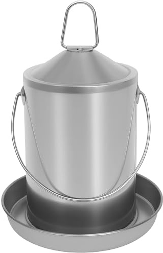Gekufa Bebedero de pollo de 3 L, acero inoxidable 304, sin BPA, dispensador de agua para aves de corral