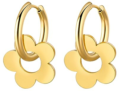 KKJOY Boucles D'oreilles Pendentifs en Acier Inoxydable Boucles d'oreilles Pendantes Bijoux Cadeaux pour Femmes Filles