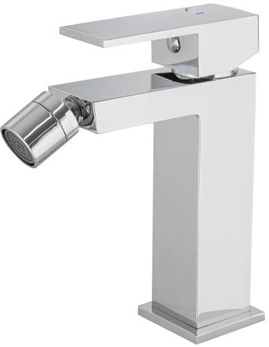 VALAZ Robinet Bidet | Robinet Salle Bain, Ouverture à Froid, Mélangeur Eau Froide et Chaude, Pas de Fuites, Installation Facile et Rapide | Laiton, Inoxydable, Élégant, Carré, Chromé, Série Muga