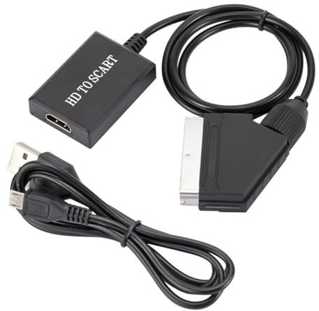 CHICHIYANG HDMI to SCART Converter with USB Charge Cable Plug and Play HDMI to SCART Video Audio Adapter