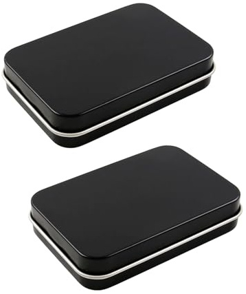 Vagocom 2Pack Portable Dental Floss Box, 3.4 * 2.3 * 0.7inch / 87x60x18mm Empty Reusable Floss Holder,Small Dental Floss Dispenser for Travel,Outdoor(Black)