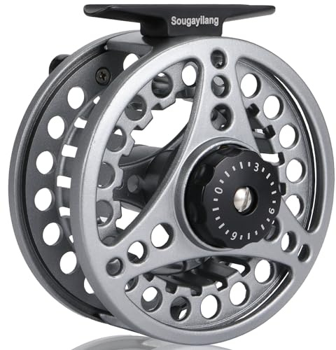 Sougayilang Large Arbor Fly Fishing Reel With Diecast Aluminum Body - 5/6, 7/8 Weights, Essential for Beginners - QS5/6