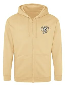AMERICAN COLLEGE USA Tröja tröja med tryck varma kläder unisex barn pojkar och flickor casual modell ACSZW6 beige 14 år, Beige färg, 14 �r