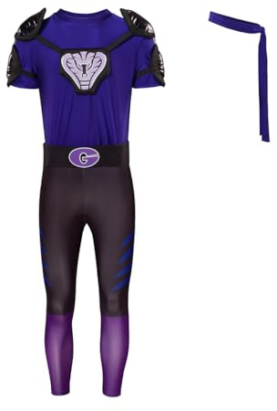 RocailleCos Dodgeball Purple Cobras Cosplay Costume Adult Jersey Sportswear Outfit Halloween Set for Men, Purple, Medium