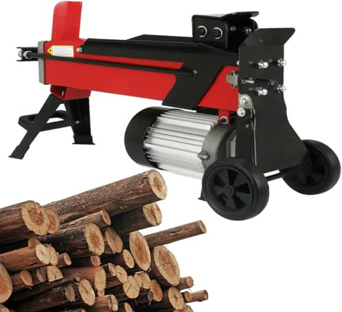 Cortadora de troncos eléctrica, máquina hidráulica para cortar madera con interruptor de pie, capacidad de longitud de troncos de 520 mm para leña y cosecha forestal