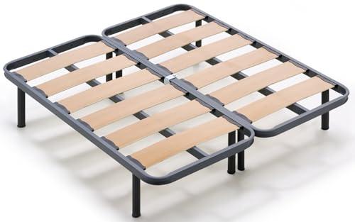 habithor - Somier Reforzado con Láminas de 170 mm y Estructura de Acero 40x30 mm con Patas Cilíndricas Incluidas | Medida: 180x190 cm | Refuerzo Central | Fabricación Española