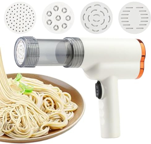 Máquina Eléctrica Para Hacer Pasta,Máquina Automática Para Pastas - Herramienta Inalámbrica Portátil Con 5 Accesorios Multiusos Para Cocina, Panadería, Pizza Y Preparación De Verduras