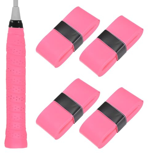 M METERXITY 4-Pack Tennis Racket Grip Tape PU Pickleball Overgrip, Pink