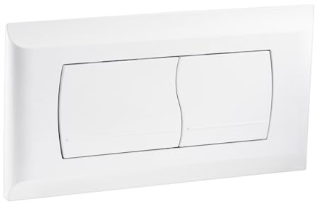 Empyreal Placa de Descarga para Cisterna de WC, Compatible con Geberit Twinline 30&UP130, Con el Kit de la Palanca de Descarga y Tornillos, Doble Función,340 x 185mm(Blanco)