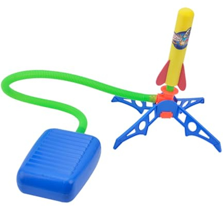 LRXIYODE Lance-roquettes Pneumatique pour Garçon et Filles Fusées D'extérieur sans Lumière Interactif à Pied pour Jardin et Aire de Jeux Couleur Aléatoire