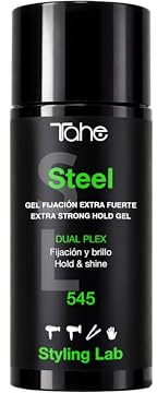 Tahe Styling Lab Gel capilar de fijación extra fuerte Steel 545 para conseguir control y definición con Tecnología Dual Plex, 100 ml