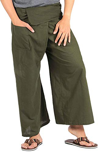 Whitewhale Mens Lightweight Cotton Thai Fisherman Pants Summer Hippie Yoga Pants