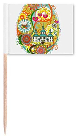Graffiti Street Culture Temple Cake Egg Toothpick Flags Marker Topper Party Decoration