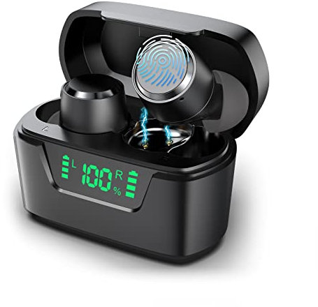 ZEYXINH Auriculares Inalámbricos, Auriculares Bluetooth 5.0 HiFi Estéreo, In-Ear Auriculares con Control Táctil y Microfono, Cascos Inalambricos Reducción de Ruido, Pantalla LED, Reproducci 36 Horas