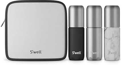 S'well 3.4oz Travel Bottle Set - Includes 3 Lightweight & Recyclable Aluminum Bottles - Leak-Proof Pumps are Suitable for a Range of Liquid Soaps, Lotions, Sanitizers & More - TSA Carry-On Approved