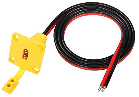 RIIEYOCA Adaptateur XT60 avec panneau câble XT60, câble de charge XT60 mâle vers fil nu, câble d'alimentation pour panneau solaire, vélo électrique, Fatshark, Skyzone FPV, moniteur, alimentation (1 m)