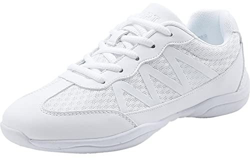 Zapatos de porrista blancos para mujer, zapatos de animadora, zapatos de cheer, yoga, gimnasia, jazz, zapatos de danza, zapatillas de correr, Blanco, 34 EU
