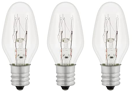 3 Stück C7 Glühbirne E12 7W, AC 230V, 40LM Dimmbar, Warmweiß 2700K, Ersatzbirne Für Himalaya-Salzlampe, Salzkristalllampe, Salzsteinlampe, Orientierungslicht, Nähmaschine, Nachtlicht