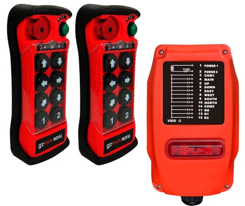 Q800 12-24 V 8 kanals knappar industriell trådlös kran fjärrkontroll radiostyrenhet för elektriska lyftanordningar lastbilskran kran gängkran 2 sändare och 1 mottagare – 2T 1R