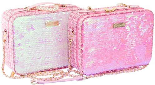 Girabrilla Tweed Case, 1 Maxi Valigetta Make Up con Specchio e Set di Trucchi, colore a sorpresa