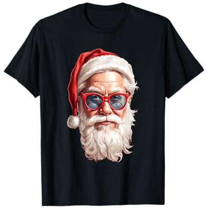 Visage de Père Noël hipster rigolo , Noël T-Shirt