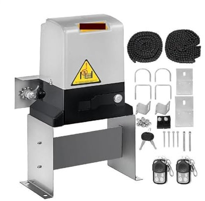 Motor de puerta corrediza, Abridor de puerta corredera eléctrico con 2 controles remotos, Hardware de operador de puerta, Motor de entrada de pista resistente for seguridad para motor de puerta corred