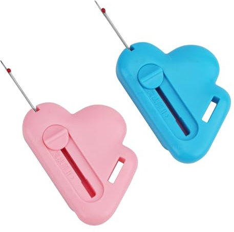 Tinoaly 2uds Guía Magnética Costura 2 en 1 con Descosedor Integrado, Guía para Dobladillos Magnética Poligonal en Forma Nube con Descosedor Retráctil para Accesorios Máquina Coser(Azul y Rosa)