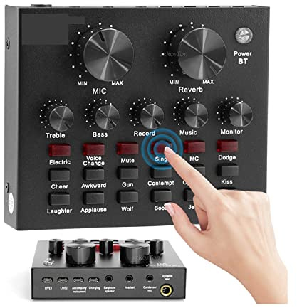 Digital mixer, DJ Studio Interface Mixerkonsol Inspelning Hörlurar Mikrofon Förstärkare Ljudmixer 48V Phantom Power För musikproduktion