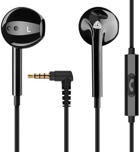 Ludos Zenith Auriculares In Ear con Cable y Microfono, 2 Años de Garantía, Auricular con Jack, Cascos Musica con Graves Potentes, para iPhone, iPad, Samsung, Xiaomi, Huawei, Gaming - Negro