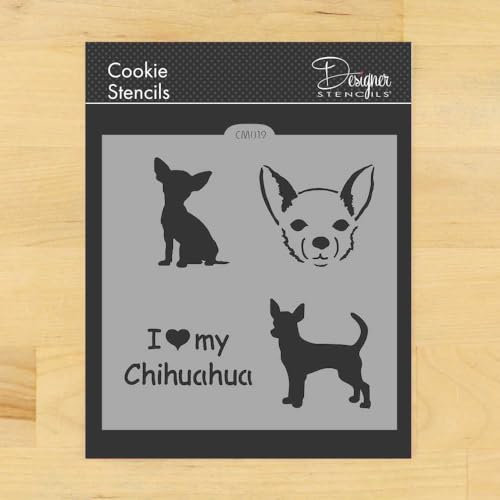 I Love My Chihuahua Cookie and Craft Stencil by Designer Stencils