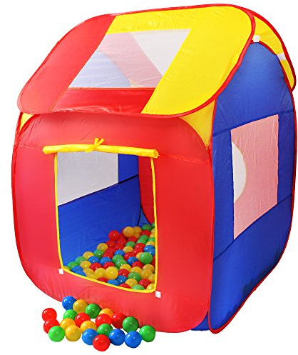 KIDUKU® Kinderspielzelt Bällebad Pop Up Spielzelt + 200 Bälle + Tasche für drinnen und draußen