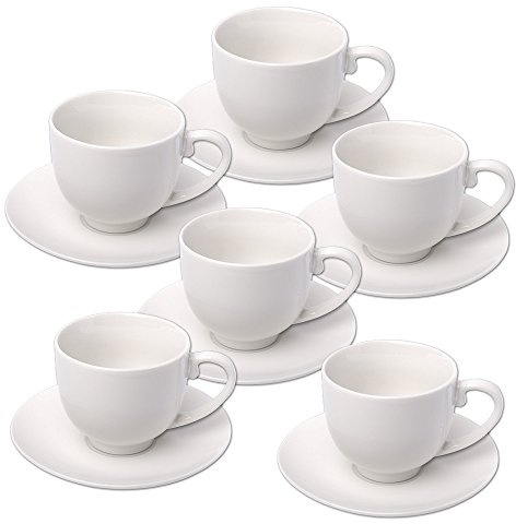 Schramm® 12-teiliges Espressotassen-Set 6 Espressotassen mit 6 Untertassen Espressotassen-Set 100 ml